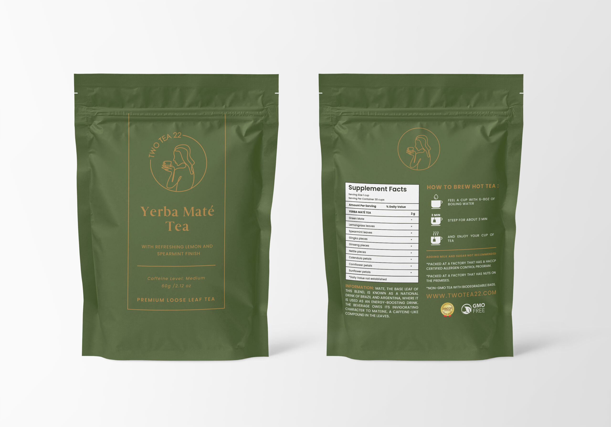 Herbal Energy Boost Yerba Mate Tea with Refreshing Lemon and Spearmint